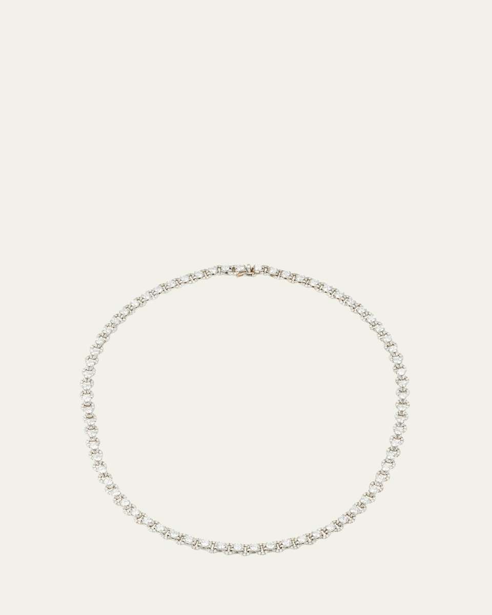 Lumia 18K White Gold Diamond Tennis Necklace, 16"L